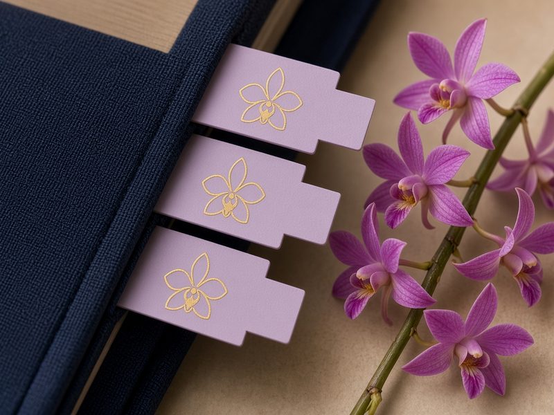库克敦兰花 Cooktown Orchid 烫金索引贴设计效果图