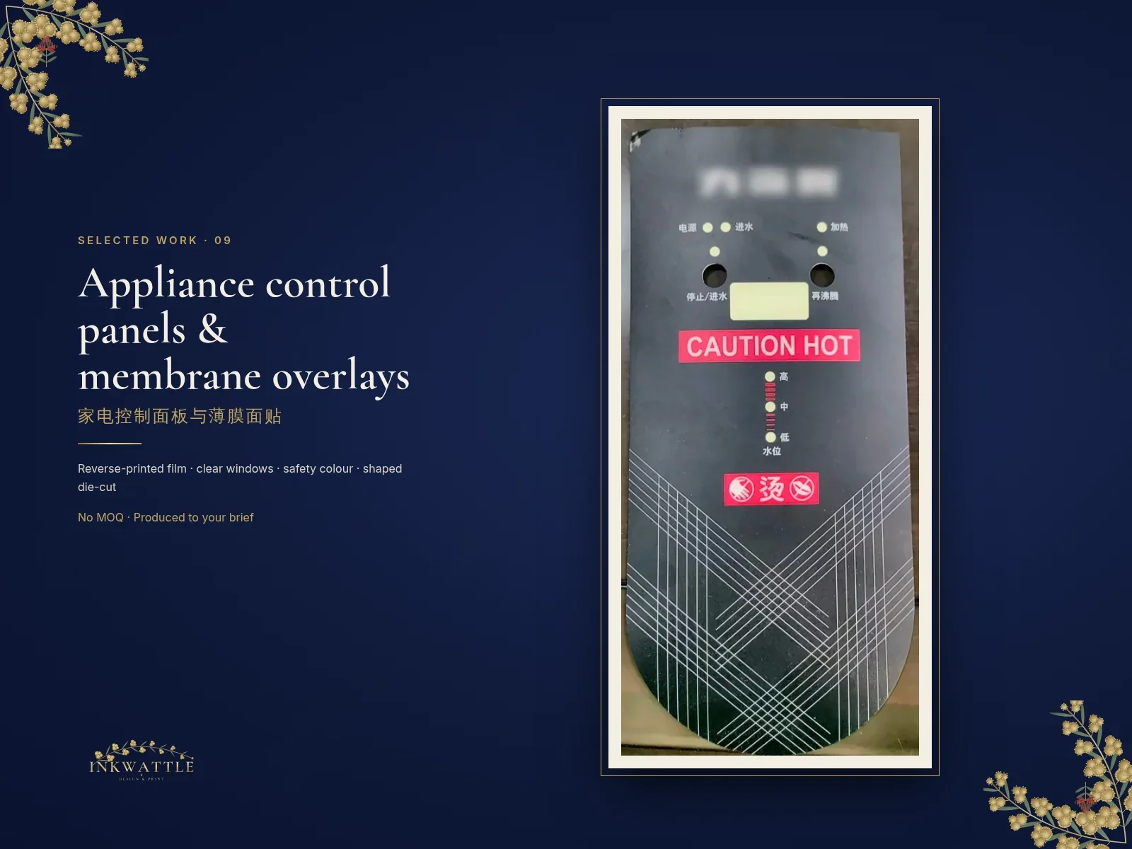 Appliance control panels & membrane overlays